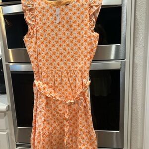 Ann Taylor Orange Floral Casual Dress